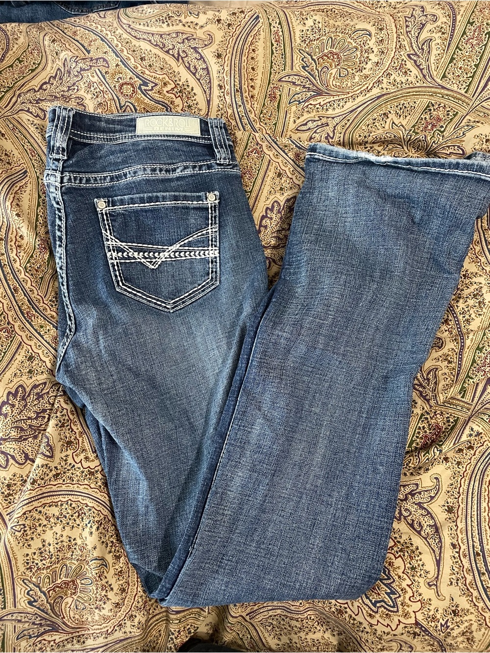 Women’s Dark Blue Bootcut Jeans - rock and roll denium